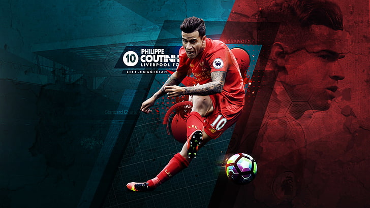 Philippe Coutinho, Liverpool FC, Fond d'écran HD