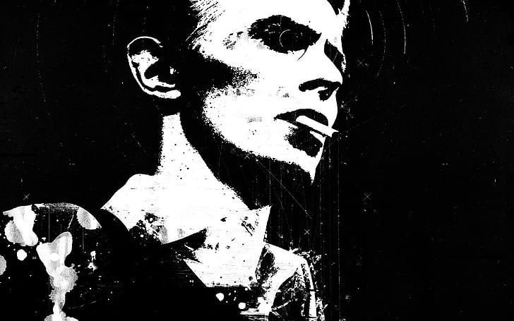 David Bowie BW Smoking HD, digital / artwork, bw, smoking, david, bowie, Sfondo HD