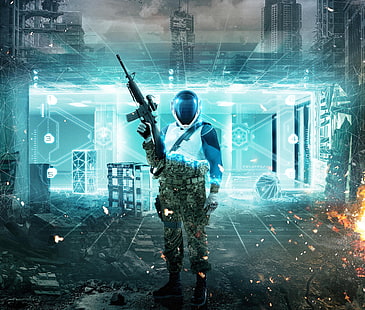 Realtà virtuale, equipaggiamento hi-tech, Elite Gamer, Sfondo HD HD wallpaper