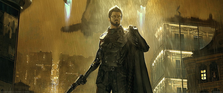 videospel, ultrawide, ultra-wide, Deus Ex: Mankind Divided, cyberpunk, Deus Ex, HD tapet
