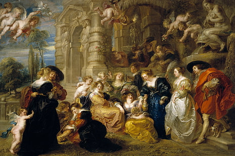personnes, image, genre, Peter Paul Rubens, Pieter Paul Rubens, Le jardin de l'amour, Fond d'écran HD HD wallpaper