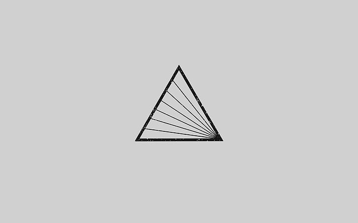 минимализъм, форми, триъгълник, линия, геометрия, бял фон, HD тапет