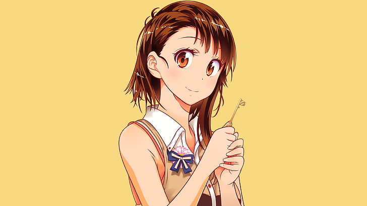 anime girls, simple background, anime vectors, Nisekoi, Onodera Kosaki, blushing, HD wallpaper