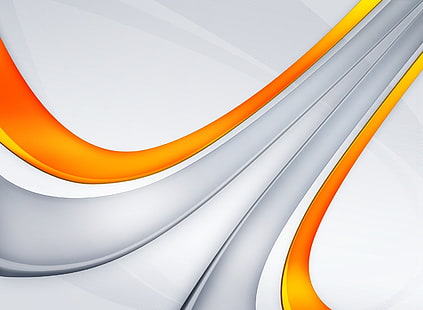Orange Stripes ภาพตัดปะเส้นคลื่นสีเทาและสีเหลืองศิลปะนามธรรมพื้นหลังลายแถบแถบสีส้ม, วอลล์เปเปอร์ HD HD wallpaper