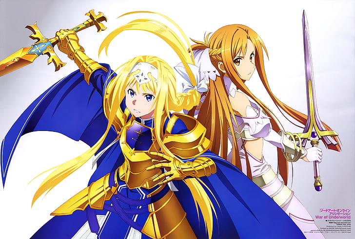 Sword Art Online, Sword Art Online: Alicization, Alice Zuberg, Asuna Yuuki, HD тапет