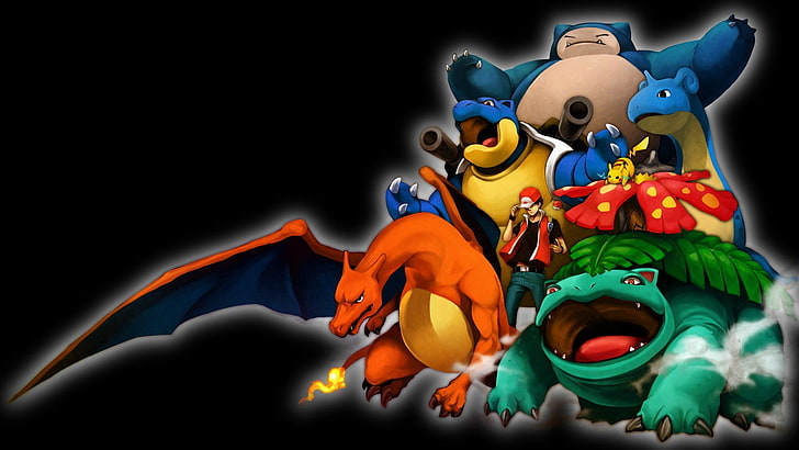 Charizard, Snorlax, Venusaur, Pokemon 1 세대, Blastoise, Pikachu, Pokémon, Lapras, HD 배경 화면