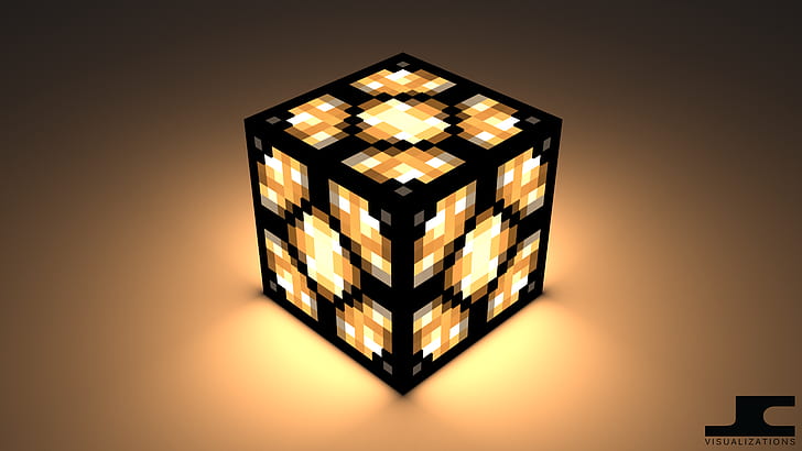 cube, Minecraft, Redstone Lamp, HD wallpaper