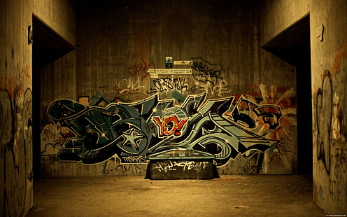 graffiti, pared, urbano, suciedad, Fondo de pantalla HD HD wallpaper