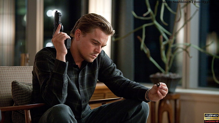 black pistol, movies, Inception, Leonardo DiCaprio, HD wallpaper