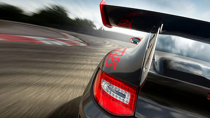 Porsche 911 GT3 RS, grey and red auto spoiler, porsche, HD wallpaper