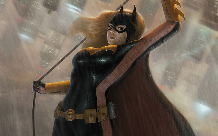 Batgirl Drawing Rain HD, dibujos animados / cómic, dibujo, lluvia, batgirl, Fondo de pantalla HD
