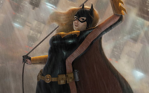 Иллюстрация женщины-кошки, DC Comics, супергерои, Batgirl, комиксы, HD обои HD wallpaper