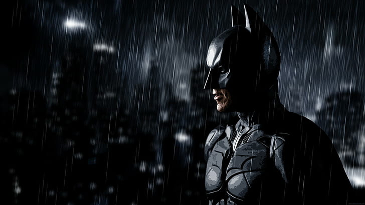 The Dark Knight Rises, mroczna, grafika, Batman, Christian Bale, Tapety HD