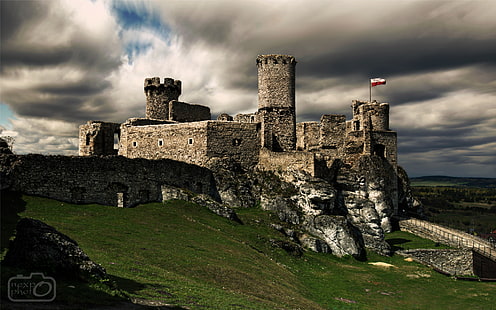 viejo, histórico, castillo, Polonia, ruinas, historia, Fondo de pantalla HD HD wallpaper