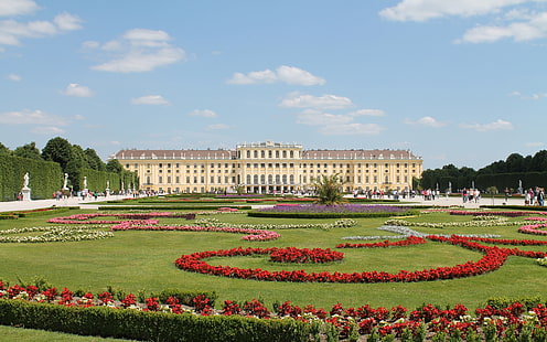 Taman Schonbrunn di Wina, tempat wisata Austria, Taman Schonbrunn, Wina, Austria, Perjalanan, Tempat, Wallpaper HD HD wallpaper