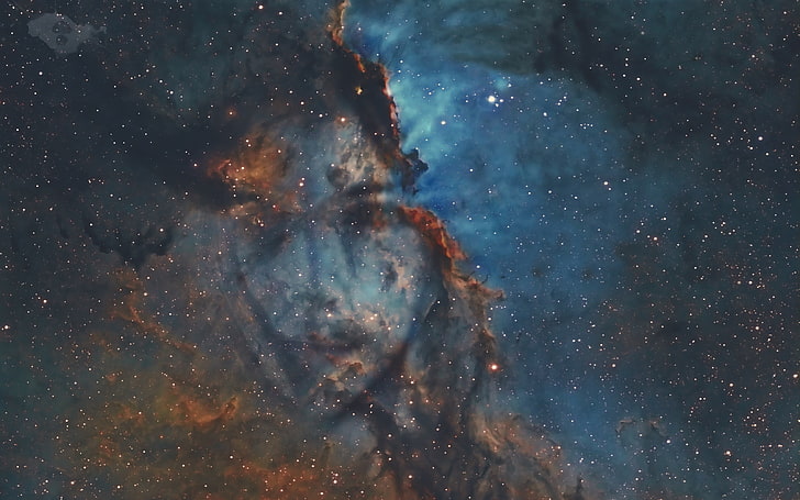 blue and brown nebula, space, stars, nebula, HD wallpaper