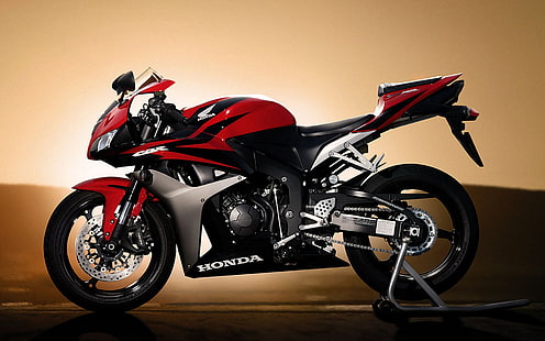 black and red Honda CBR sports bike, honda, motorbike, red, honda cbr, HD wallpaper HD wallpaper