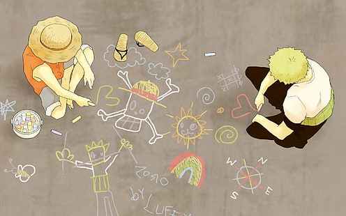 Anime, One Piece, Affe D. Ruffy, Zoro Roronoa, HD-Hintergrundbild HD wallpaper