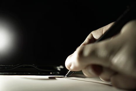 Feder, Hand, Schreiben, Kugelschreiber, Papier, Tinte, HD-Hintergrundbild HD wallpaper
