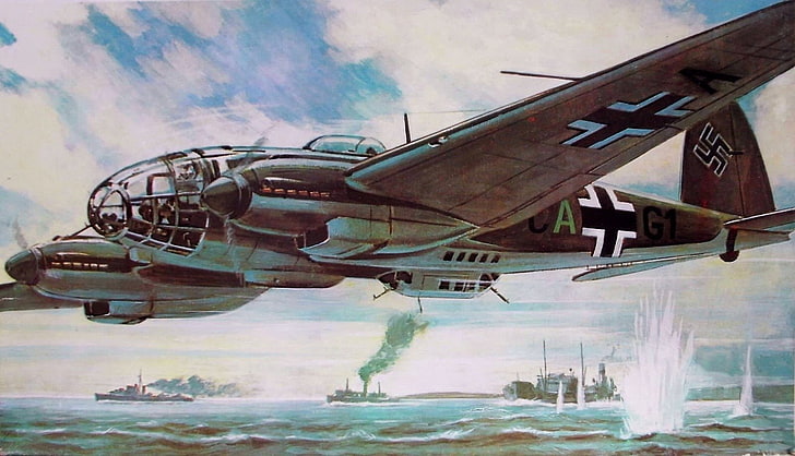 Бомбардировачи, Heinkel He 111, военновъздушни сили, самолети, самолети, военни, HD тапет