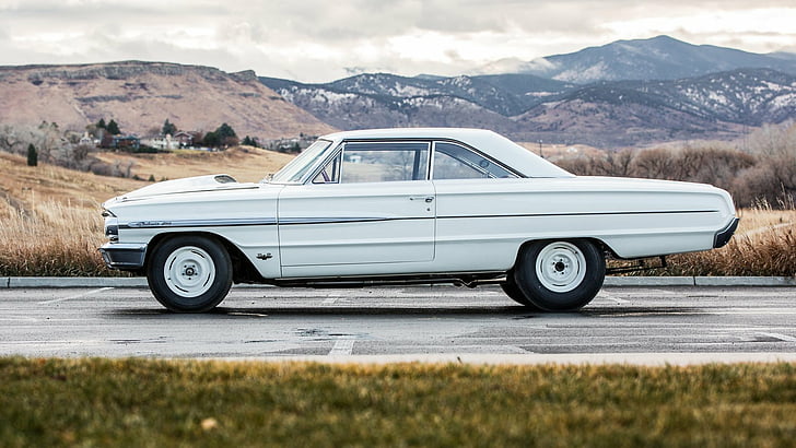 1964, 427, cars, ford, galaxie, lightweight, r-code, white, HD wallpaper