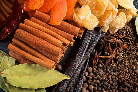 Food, Herbs and Spices, Cinnamon, Star Anise, Vanilla, HD wallpaper HD wallpaper