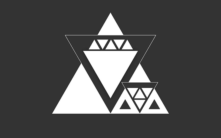 Dreieck, Vektor, Monochrom, Minimalismus, Grafikdesign, digitale Kunst, HD-Hintergrundbild