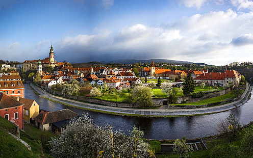 Чешский Крумлов, туристический пейзаж HD Wallpaper 01, HD обои HD wallpaper