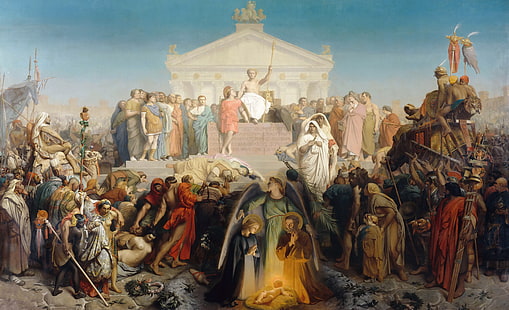 quadro, mitologia, allegoria, Jean-Leon Gerome, secolo agosto. La nascita di Cristo, Sfondo HD HD wallpaper