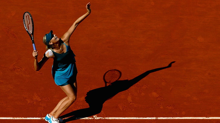 Maria Sharapova, tennis, women, tennis courts, HD wallpaper