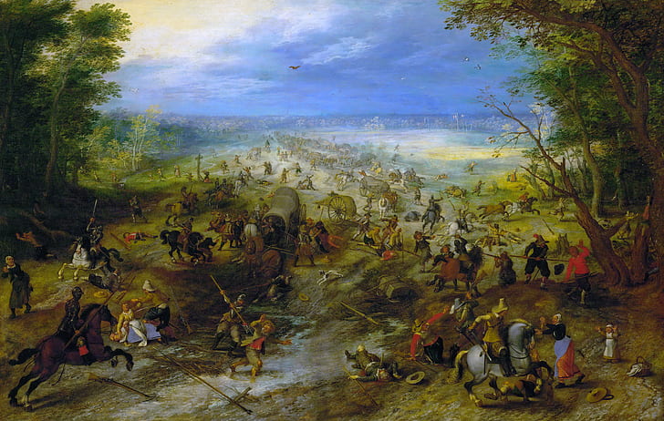 picture, Ambush, genre, Jan Brueghel the elder, HD wallpaper