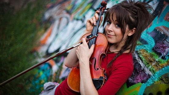 Линдси Стерлинг, женщины, скрипка, HD обои HD wallpaper