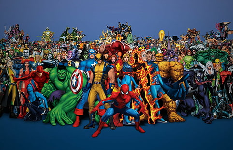 Dibujos animados, Marvel, Personajes, Héroe, Luchadores, dibujos animados, maravilla, personajes, héroe, luchadores, Fondo de pantalla HD HD wallpaper