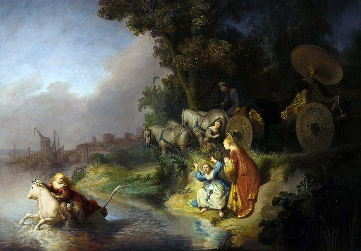 cuadro, La violación de Europa, mitología, Rembrandt van Rijn, Fondo de pantalla HD
