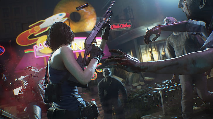 Jill Valentine, Resident Evil, Resident Evil HD Remaster, Resident evil 3, Resident Evil 3 Remake, grafika z gier wideo, postacie z gier wideo, dziewczyny z gier wideo, zombie z gier wideo, zombie, Tapety HD