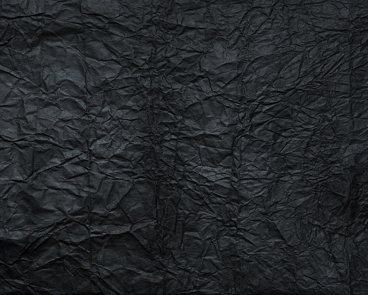 black textile, paper, grey, texture, wrinkled, anthracite, HD wallpaper