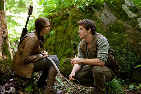 The Hunger Games, Gale Hawthorne, Jennifer Lawrence, Katniss Everdeen, Liam Hemsworth, HD tapet HD wallpaper