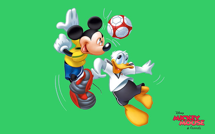 Mickey Mouse Dan Donald Duck Olahraga Rekreasi Football Game Hd Desktop Wallpaper, Wallpaper HD