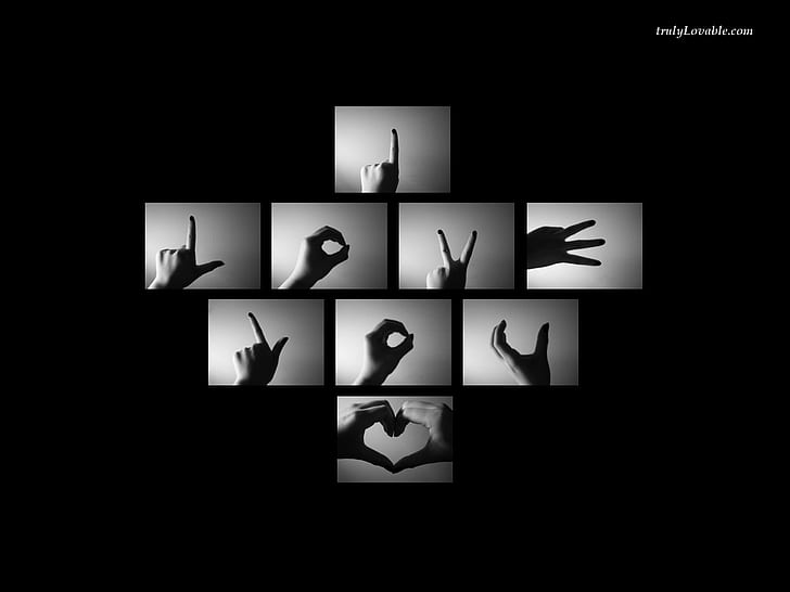 Love, Heart, Romance, Feelings, Hands, Gestures, Art Design, Dark Background, I Love You, love, heart, romance, feelings, hands, gestures, art design, dark background, i love you, HD wallpaper