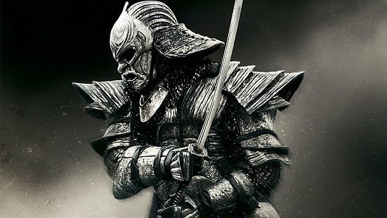 1920x1080, маска, самурай, меч, воин, HD обои HD wallpaper