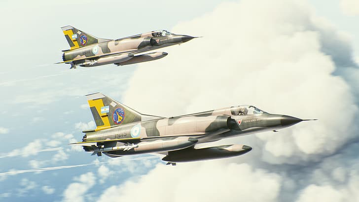 Mirage III, aircraft, military, vehicle, military aircraft, artwork, military vehicle, Alex Klichowski, HD wallpaper