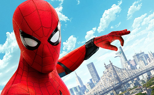 Spider-Man HOMECOMING 4K, papel de parede digital do Homem-Aranha, Filmes, Homem-Aranha, Super-herói, Filme, Homem-Aranha, Filme, newyork, regresso a casa, 2017, HD papel de parede HD wallpaper