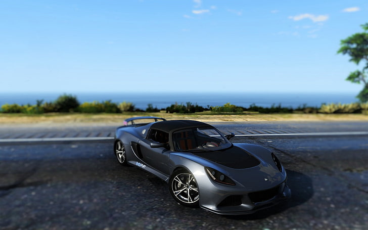 czarno-szare coupe, lotus, exige, v6, cup, gta 5, Tapety HD