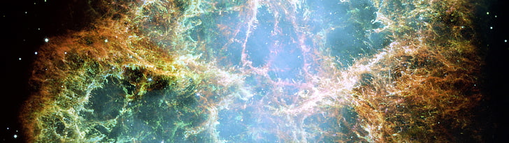galaxy illustration, multiple display, stars, space, colorful, galaxy, universe, Crab Nebula, HD wallpaper