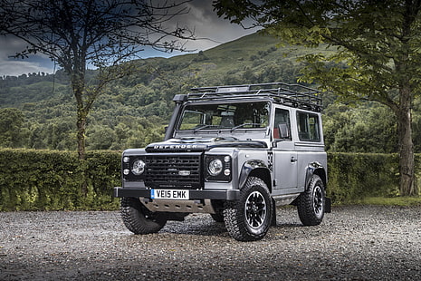 сиво високопроходимо превозно средство, Land Rover, защитник, Defender 90, HD тапет HD wallpaper