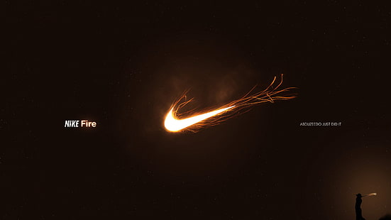 Nike логотип обои, огонь, логотип, Nike, HD обои HD wallpaper