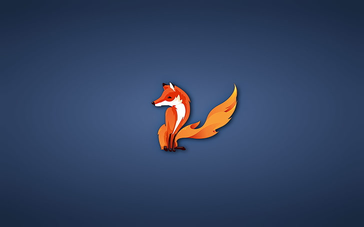 Mozilafirefox logo, minimalism, Fox, firefox, blue background, HD wallpaper