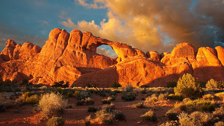 Large Natural Sandstone Arches Arches National Park North Of Moab In The American State Of Utah Colorado River Bordered By Desktop Wallpaper 1920×1080, HD wallpaper
