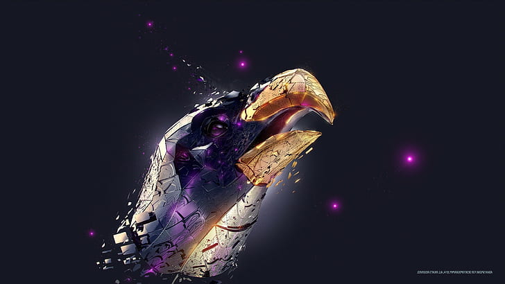 jupiter eagle purple desktopography adam spizak, HD wallpaper