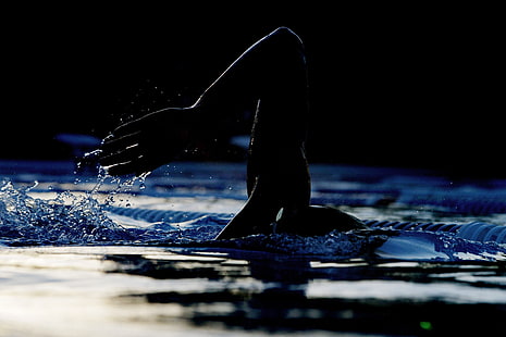 рука правого человека, рука, пловец, бассейн, вода, HD обои HD wallpaper